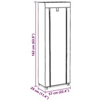 Stoffen schoenenrek met hoes 162 x 57 x 29 cm bruin 9