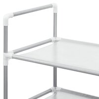 Schoenenrek met 10 schappen metaal en nonwoven stof zilverkleur 6