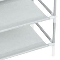 Schoenenrek met 10 schappen metaal en nonwoven stof zilverkleur 7