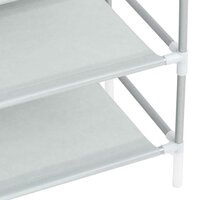 Schoenenrek met 8 schappen metaal en nonwoven stof zilverkleur 7
