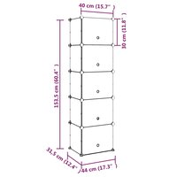 Schoenenrek 44x31,5x153,5 cm polypropeen transparant 8