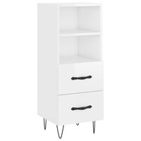 Dressoir 34,5x34x90 cm bewerkt hout hoogglans wit 2