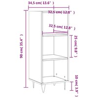 Dressoir 34,5x32,5x90 cm bewerkt hout zwart 9