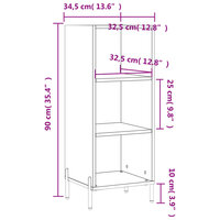 Dressoir 34,5x32,5x90 cm bewerkt hout betongrijs 9