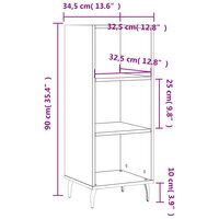 Dressoir 34,5x32,5x90 cm bewerkt hout betongrijs 9