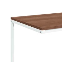 Bijzettafel met wieltjes 55x35x70 cm bewerkt hout wit 7