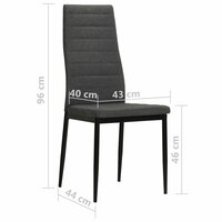 Eetkamerstoelen 2 st stof donkergrijs 8
