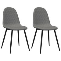 Eetkamerstoelen 2 st fluweel lichtgrijs 2
