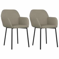 Eetkamerstoelen 2 st fluweel lichtgrijs 2
