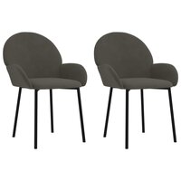 Eetkamerstoelen 2 st fluweel donkergrijs 2