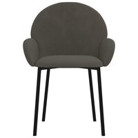 Eetkamerstoelen 2 st fluweel donkergrijs 4