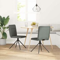 Eetkamerstoelen 2 st stof donkergrijs 2