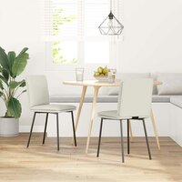 Eetkamerstoelen 2 st fluweel cr&amp;egrave;mekleurig 2