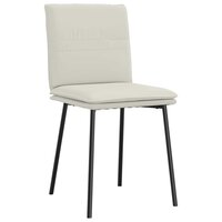 Eetkamerstoelen 2 st fluweel cr&amp;egrave;mekleurig 3