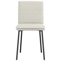 Eetkamerstoelen 2 st fluweel cr&amp;egrave;mekleurig 4