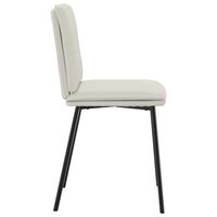 Eetkamerstoelen 2 st fluweel cr&amp;egrave;mekleurig 5