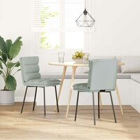 Eetkamerstoelen 2 st fluweel lichtgrijs 2