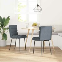 Eetkamerstoelen 2 st fluweel donkergrijs 2