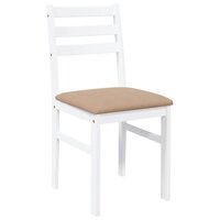 Eetkamerstoelen met kussens 2 st massief hout rubber wit 4