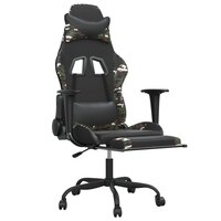 Gamestoel met voetensteun kunstleer zwart en camouflage 6