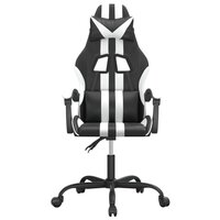 Gamestoel kunstleer zwart en wit 3