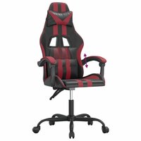 Gamestoel kunstleer zwart en wijnrood 7
