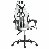 Gamestoel kunstleer wit en zwart 7