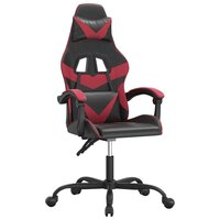 Gamestoel kunstleer zwart en wijnrood 2