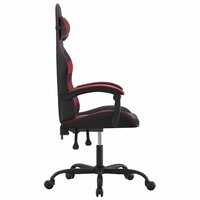 Gamestoel kunstleer zwart en wijnrood 4