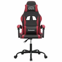 Gamestoel kunstleer zwart en wijnrood 3