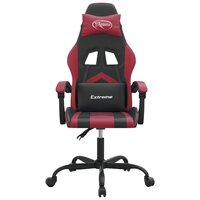 Gamestoel kunstleer zwart en wijnrood 3