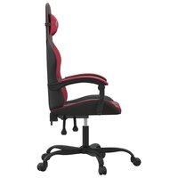 Gamestoel kunstleer zwart en wijnrood 4