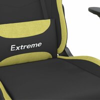 Massage gamestoel stof zwart en lichtgroen 8