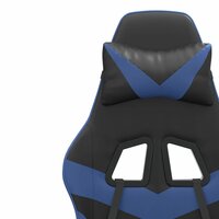 Gamestoel draaibaar kunstleer zwart en blauw 9