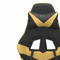 Gamestoel draaibaar kunstleer zwart en goudkleurig 9