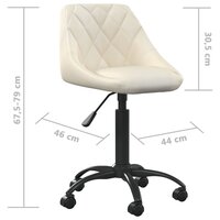 Kantoorstoel fluweel cr&amp;egrave;mekleurig 7