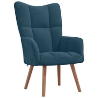 Relaxstoel fluweel blauw 2
