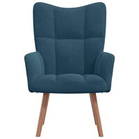 Relaxstoel fluweel blauw 3