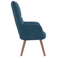 Relaxstoel fluweel blauw 4