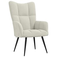 Relaxstoel fluweel cr&amp;egrave;mewit 2