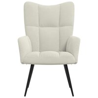 Relaxstoel fluweel cr&amp;egrave;mewit 3
