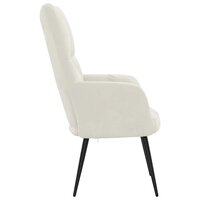 Relaxstoel fluweel cr&amp;egrave;mewit 4