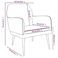 Fauteuil 62x79x79 cm fluweel wijnrood 8