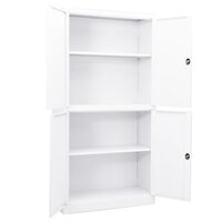 Kantoorkast 90x40x180 cm staal wit 5
