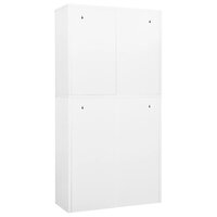 Kantoorkast 90x40x180 cm staal en gehard glas wit 5