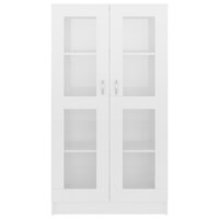 Vitrinekast 82,5x30,5x150 cm bewerkt hout hoogglans wit 5