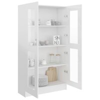 Vitrinekast 82,5x30,5x150 cm bewerkt hout hoogglans wit 7
