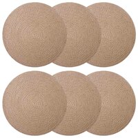 Jute placematten 6 pcs Naturel &amp;Oslash; 30 cm 100% Tossa Jute 2