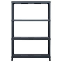 Opbergrekken 2 st 220 kg 90x40x138 cm kunststof zwart 3