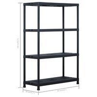 Opbergrekken 2 st 220 kg 90x40x138 cm kunststof zwart 8